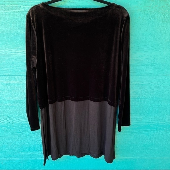 J.JILL BLACK VELVET MIXED MEDIA LONG SLEEVE TUNIC TOP SIZE XL NWT - Picture 4 of 11